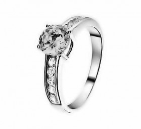 Damen-Ring 925 Sterling Silber rhodiniert mit Zirkonia