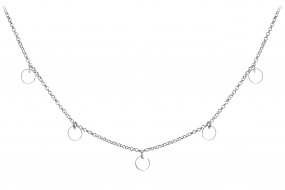 Collier Kette mit 5 runden Plättchen aus 925 echt Silber