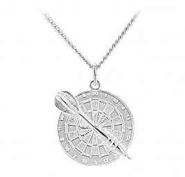 Darts Scheibe & Pfeil Anhänger 925 Silber