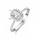 Damen Halo Ring Quadratisch aus 925 Sterling Silber rhodiniert
