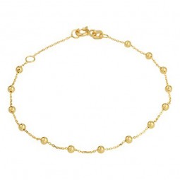 Fußkette Fußschmuck mit Kügelchen Gold 585 14KT