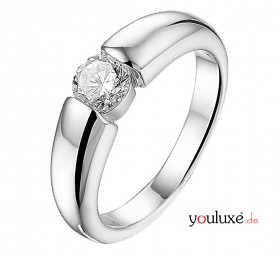 Spannring Verlobungs-ringe Silber 925 rhodiniert