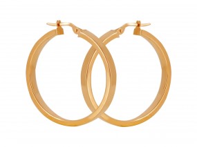 Creolen 585 Gold rotgold eckig und schlicht