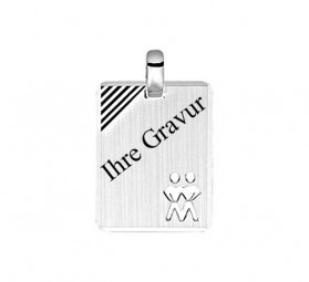 Zwilling Silberanhänger Sternzeichen mit Gravur aus 925 Sterlingsilber rhodiniert