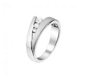 Ring für Damen 925er Sterling Silber rhodiniert Weiß