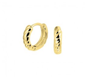 Creolen Damen und Mädchen. Gedrehte Ohrringe aus vergoldetem 925 Sterling Silber