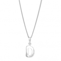 Anhänger mit Kette, Buchstabe D, Silber 925 rhodiniert