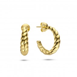 Halbcreolen Gold Damen Creolen 925 Sterlingsilber Goldplattiert