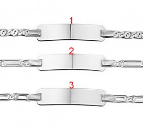 Identitätsarmband für Gravur 925 Sterling Silber massiv
