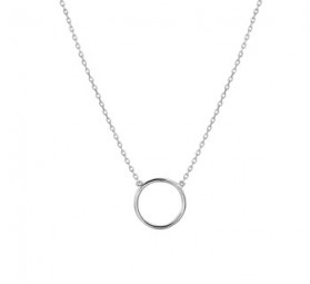 Damen Kette Kreis aus 585er Gold Weißgold