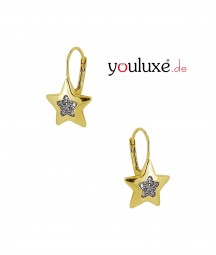 Goldene Ohrhänger Stern 585 Gold