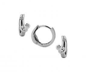 Damen Creole Weißgold 585 mit Zirkonia