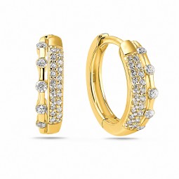 Damen Gold Creolen 925 Silber vergoldet