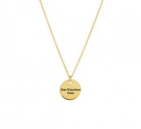 Halskette in 925´er Silber Gravurplatte vergoldet