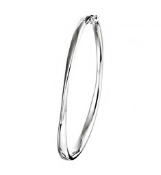 Armreif Armband Armschmuck aus 925 Silber rhodiniert gewellt 4,5mm