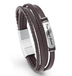 S.oliver Herren Lederarmband braun 2022621