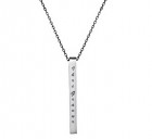 Personalisiert Gravur Unisex Edelstahl Kette Halskette mit Quader Anhänger in Edelstahl Personalisiert Gravur Unisex Edelstahl Kette Halskette mit Quader Anhänger in Edelstahl