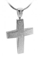 Kreuz Silber Anhänger 925 Silber Mikro-Pavé Fassung