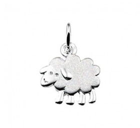 Kinder Anhänger Schaf 925 Sterling Silber rhodiniert mattiert