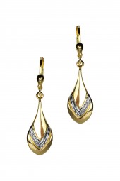 Gold Ohrhänger Brisur Bicolor 2-farbig 585 Gold Bicolor