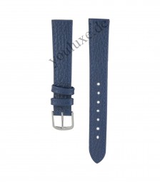Uhrenarmband Leder blau flach mit Schließe echt Edelstahl