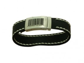 schwarzes Lederarmband mit Faltverschluss