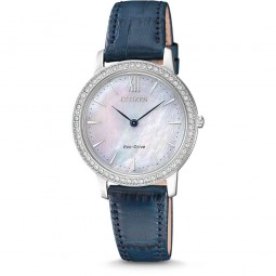Citizen EX1480-15D Damen Analog Quarz Uhr mit Leder und Swarovski Kristallen