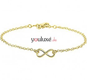 Infinity Fußkette vergoldet echt 925 Sterlingsilber rhodiniert