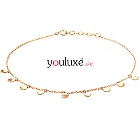 Fußkettchen Fußkette 925 Silber rotgold vergoldet 24-26 cm variabel verkürzbar