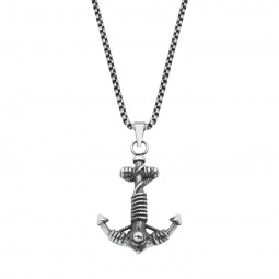 s.Oliver Kette mit Anhänger für Herren Anker, Edelstahl
