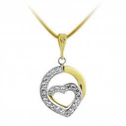 Herz Anhänger Gold 585 bicolor