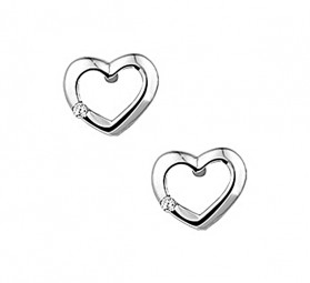 Silberne Herzohrstecker für Damen
