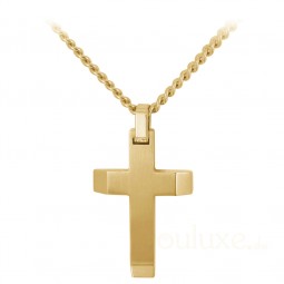 Unisex Kreuzanhänger Edelstahl 316 ES VERGOLDET