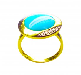 Türkis Gold Damenring 585 Gold