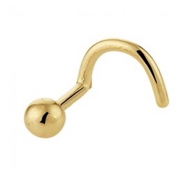 Nasenstecker 585 Gold mit Kugel Nasenpiercing