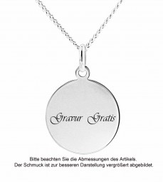 Anhänger Gravurplatte rund 585 Gold Weißgold