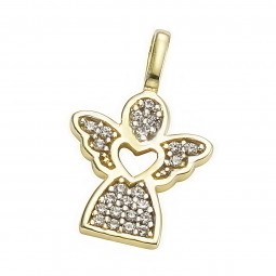 Anhänger Engelanhänger 333 Gold mit Zirkonia