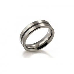 Boccia Titanring mit Kaltemail Streifen