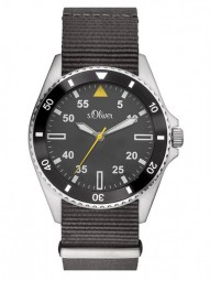 s.Oliver SO-3130-LQ Herren-Armbanduhr Gelb/Grau