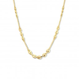 Damen Collier-kette 925 Silber Gelbgoldplatiert