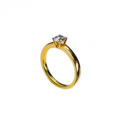 Brillant Einsteinige Damenring 585 Gelbgold