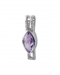 Ametyst mit Zirkonia Anhänger 585 Gold Weißgold