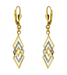 Ohrringe Ohrhänger Brisur 585 Echt Gold bicolor