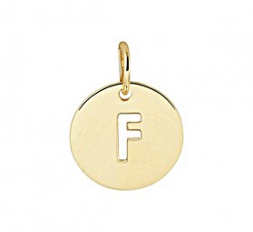 Kettenanhänger Buchstaben Anhänger -F- in 585 Gold