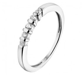 5 Steinen Hochzeit Damenring Sterling Silber Zirkonia weiß im Brillantschliff - Verlobungsring