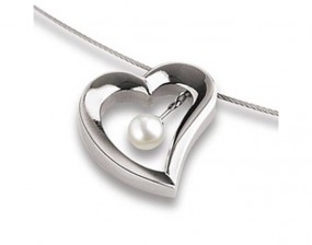 Boccia Titanium 0750-03 Herz Anhänger mit Perle