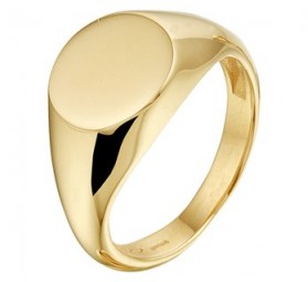 Damen 14k 585 Gold polierte ovale Siegelring