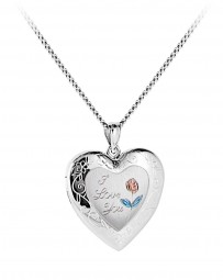 Medaillon Herz 925 Sterling Silber rhodiniert zum Öffnen für 2 Fotos mit Panzerkette