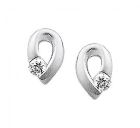 Ohrstecker Ohrringe aus edlem 925 Sterlingsilber rhodiniert mit Zirkonia