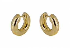 Gold Damen-Creolen 585 Gelbgold mit Brillanten